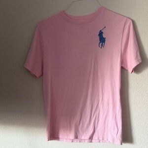 Ralph Lauren Pink Short Sleeve Tee with Blue Logo